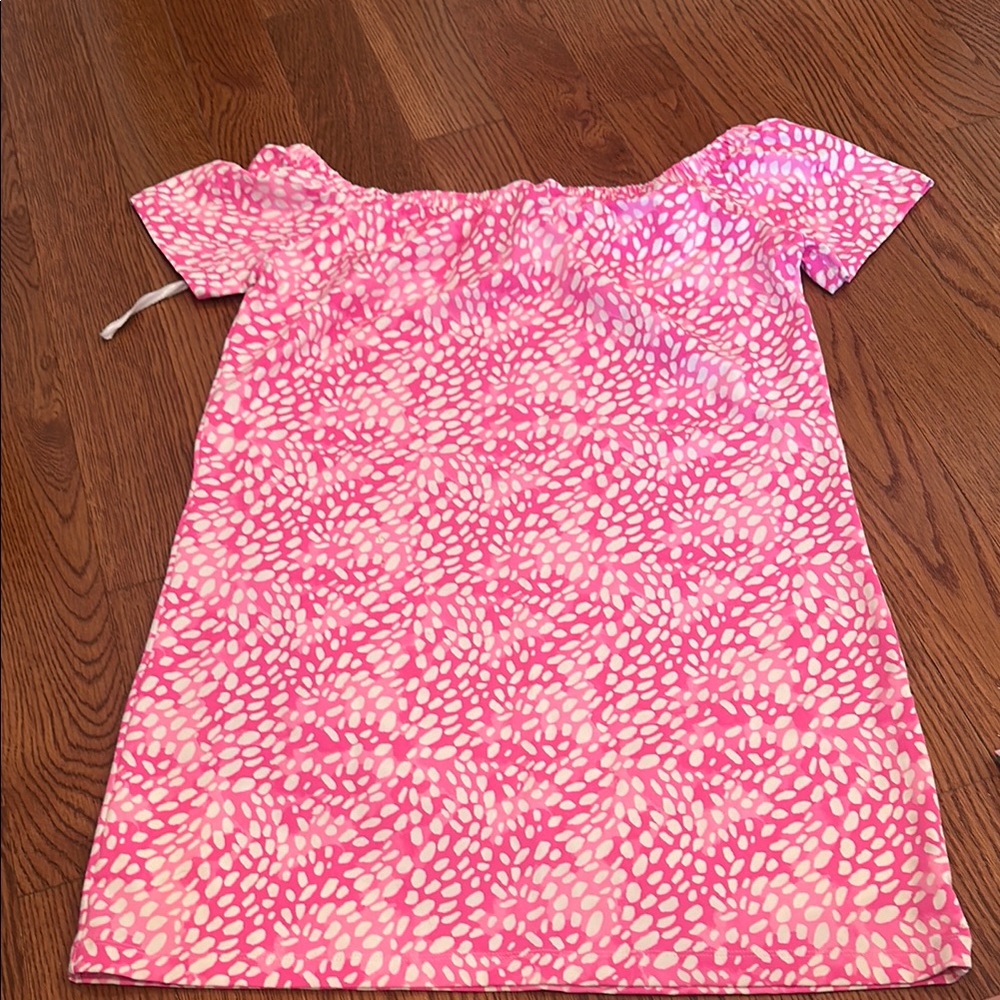 Mahi Gold Pink and White Off-Shoulder Dress